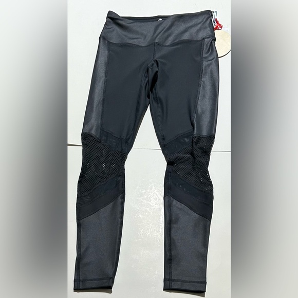 #059 Sz XS 90-Degree by Reflex Black/Gray Workout/Gym/Yoga Mesh Leggings - NWT - Picture 4 of 11